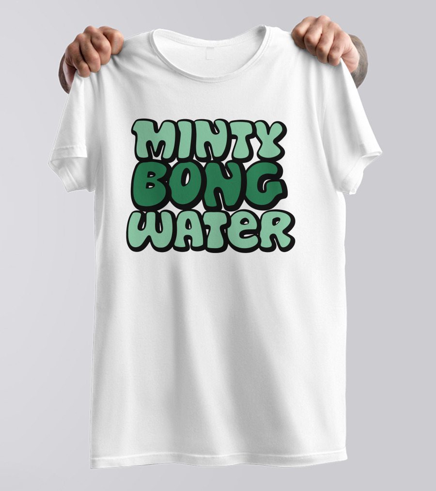 Minty Bong Water Shop Merch Mint Green Typography T-Shirt