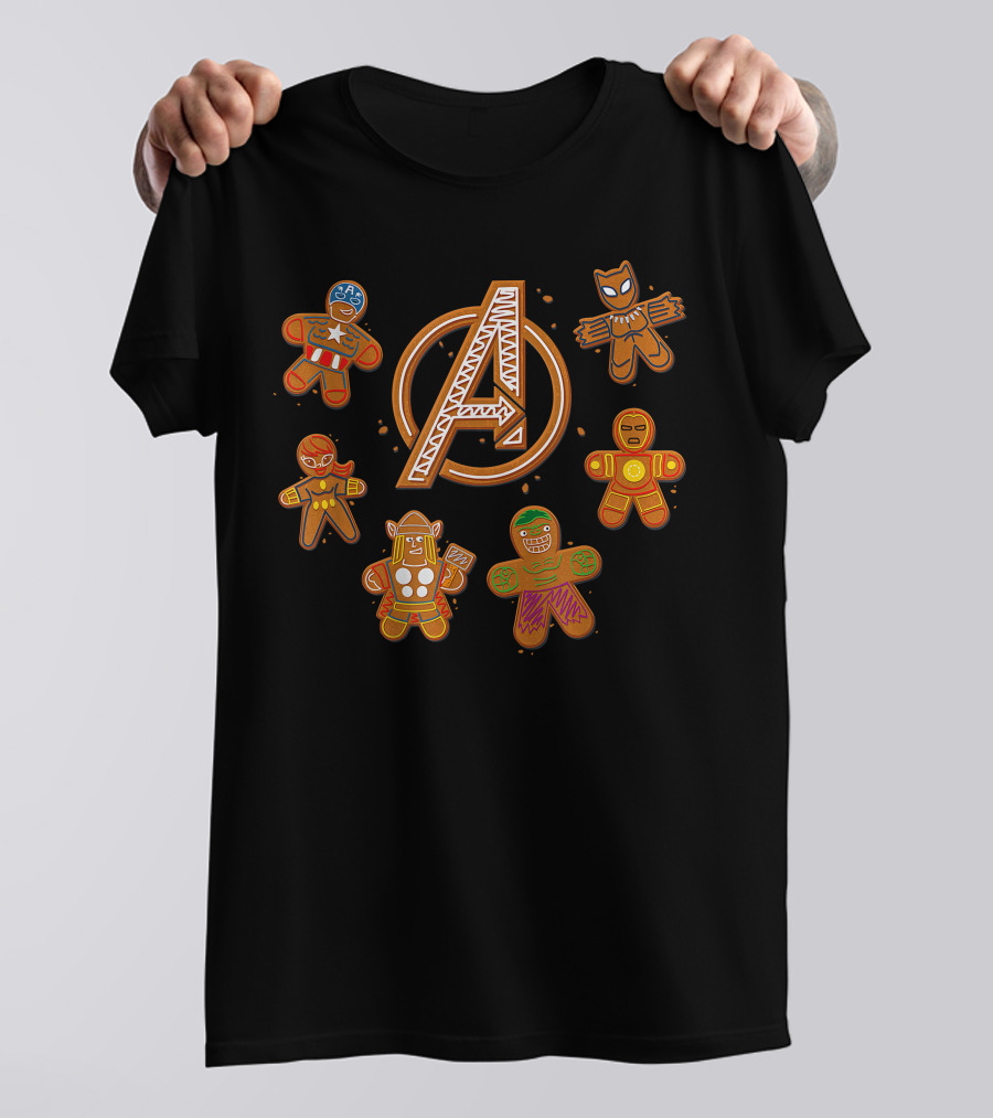 Avengers Gingerbread Cookies Holiday Themed Characters With Iconic A T-Shirt
