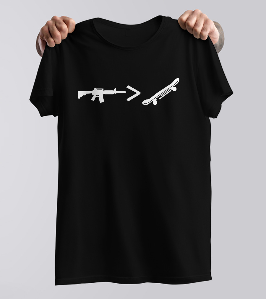 Kyle Rittenhouse AR-15 Greater Than Skateboard T-Shirt