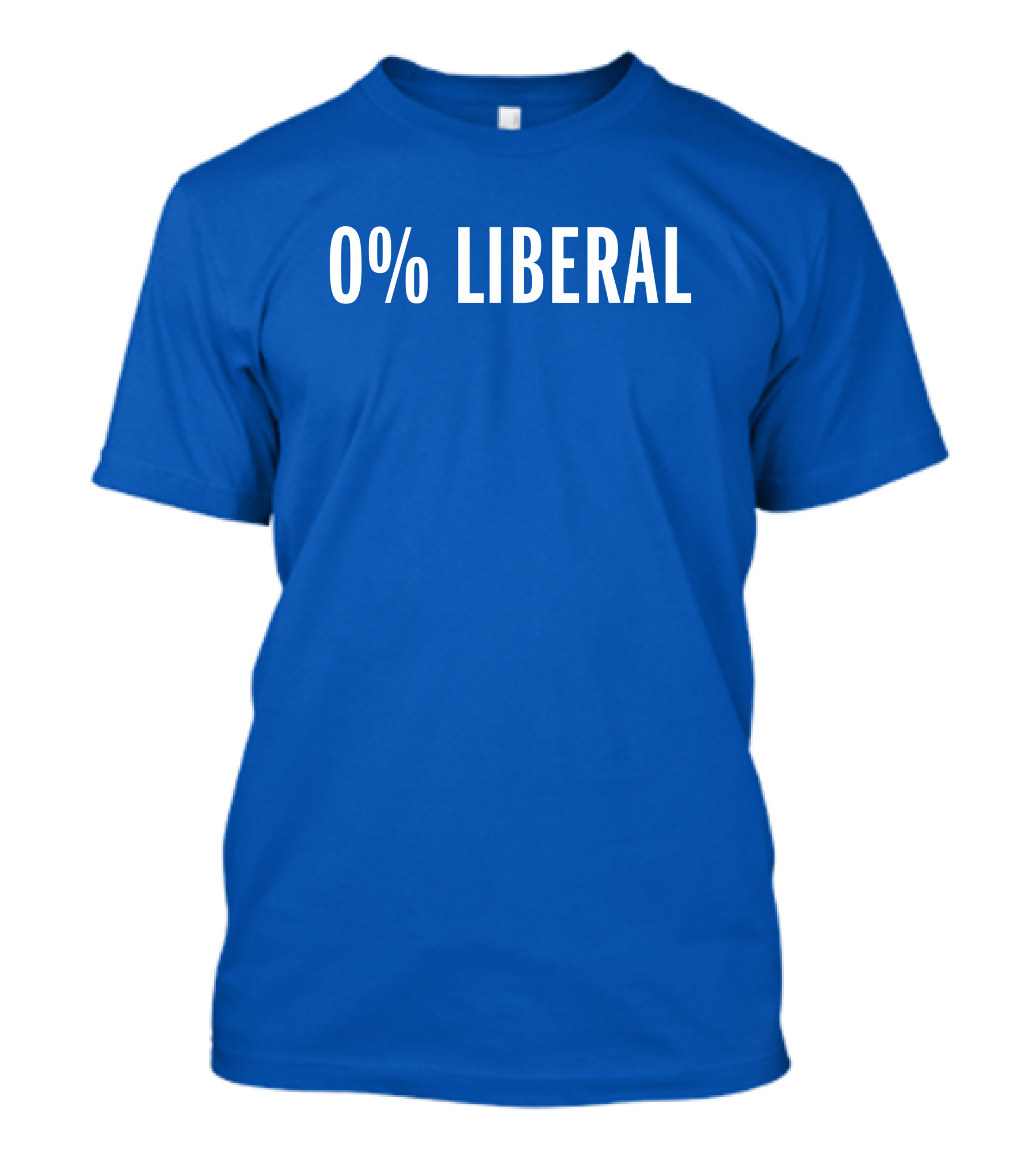 Zeek Arkham 0% Liberal Statement Bold Blue Background T-Shirt