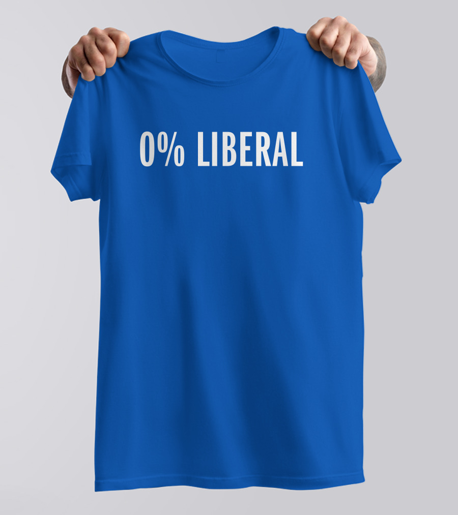 Zeek Arkham 0% Liberal Statement Bold Blue Background T-Shirt