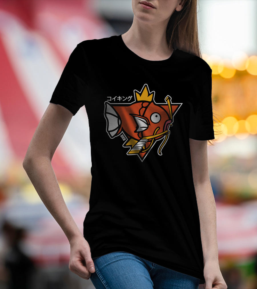 Magikarp King Fish Japanese Text Star Crown T-Shirt