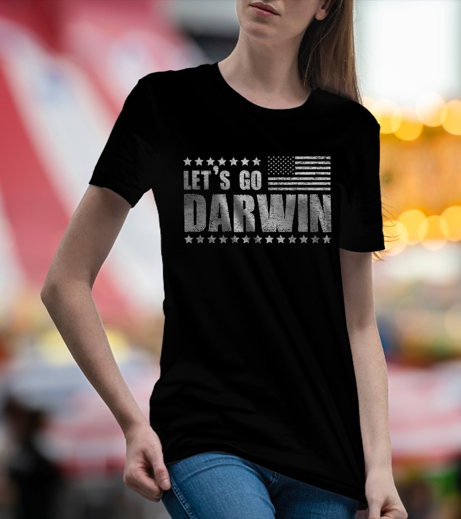 LET'S GO DARWIN AMERICAN FLAG STARS MICHAEL Z1012 T-Shirt