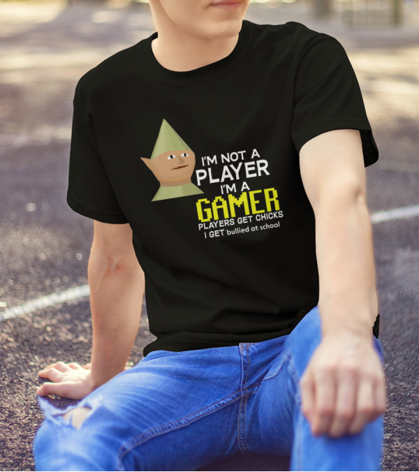 I'm Not A Player I'm A Gamer Players Get Chicks I Get Bullied At School Runescape T-Shirt