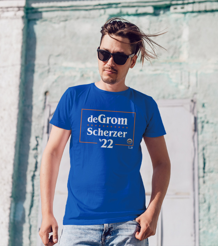 DeGrom Scherzer '22 Mets MLB Players Association T-Shirt
