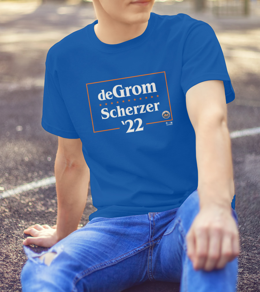DeGrom Scherzer '22 Mets MLB Players Association T-Shirt