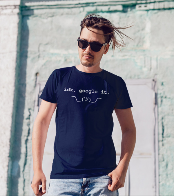 Idk Google It Cara Sassy I Don't Know Shrug Emoticon T-Shirt