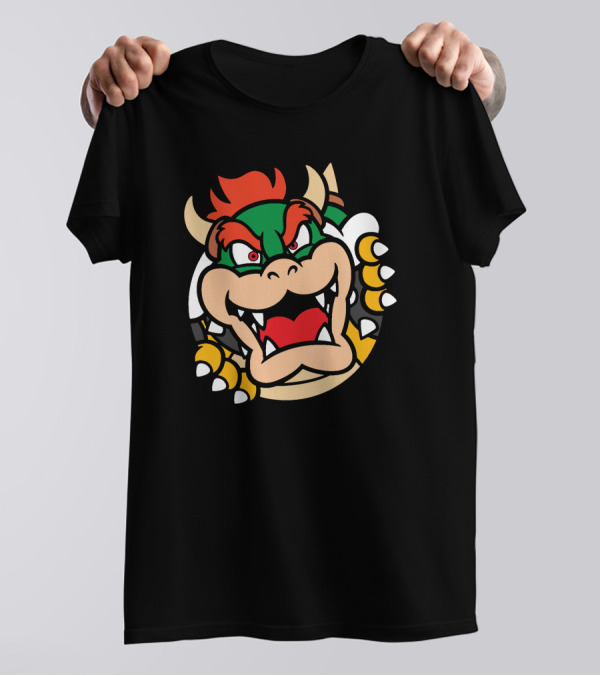Super Mario Bowser Rows⁷ Ryukdoll Iconic Bowser Face T-Shirt
