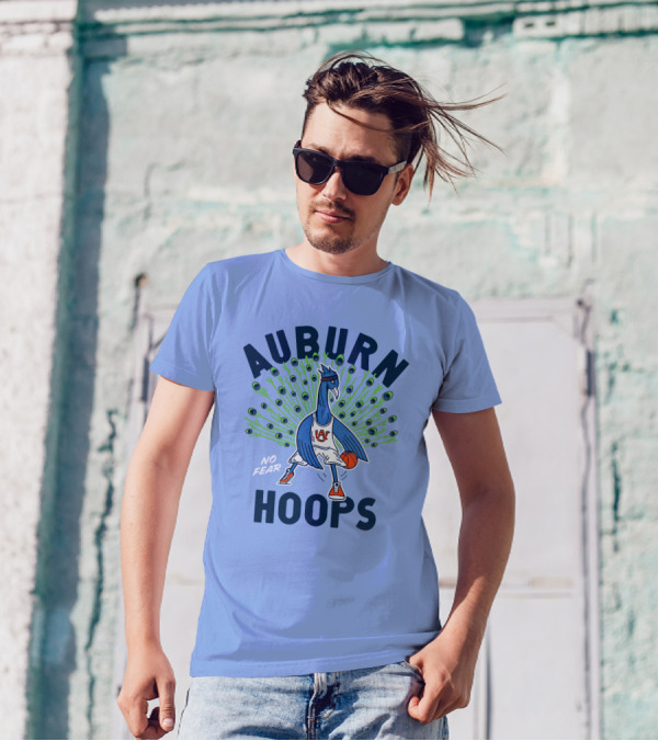 Auburn Hoops Peacock Basketball No Fear T-Shirt