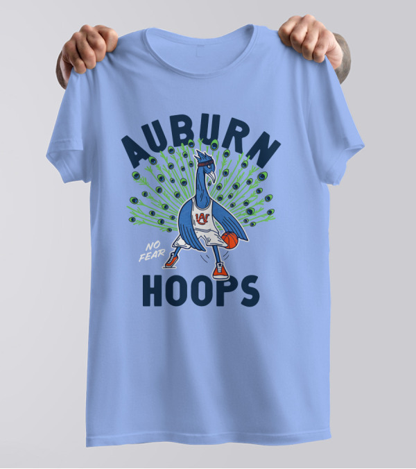 Auburn Hoops Peacock Basketball No Fear T-Shirt