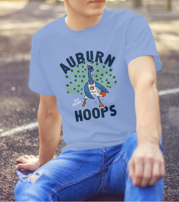 Auburn Hoops Peacock Basketball No Fear T-Shirt
