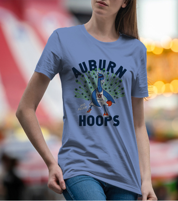 Auburn Hoops Peacock Basketball No Fear T-Shirt