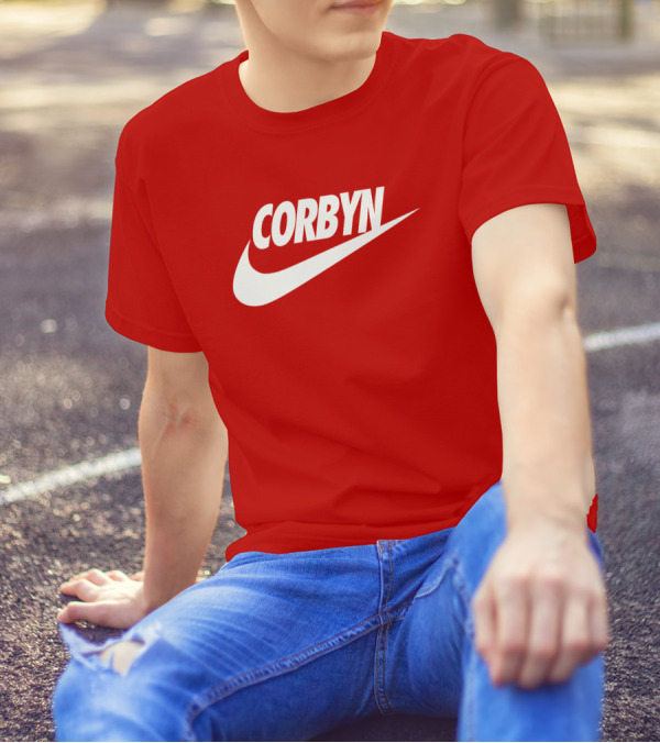 Corbyn Swoosh Parody Red T-Shirt