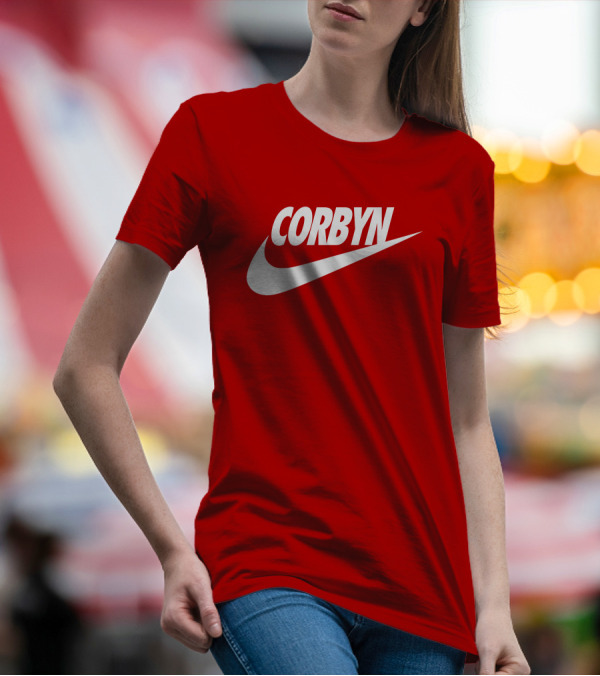 Corbyn Swoosh Parody Red T-Shirt