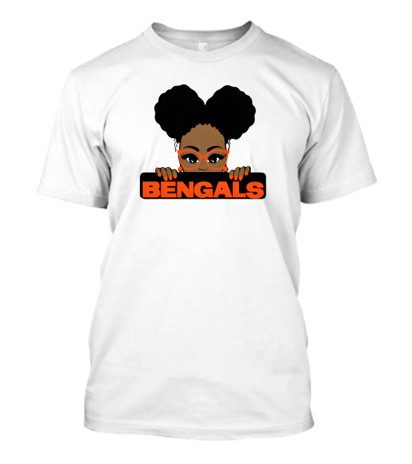 Bengals Girls Super Bowl Fan Art Woman With Glasses T-Shirt