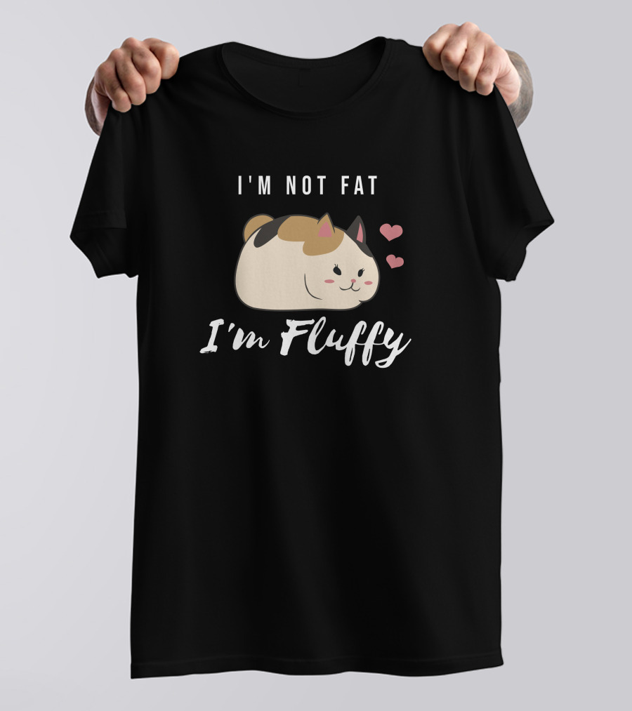 I'm Not Fat I'm Fluffy Ffxiv Fat Cat With Hearts T-Shirt
