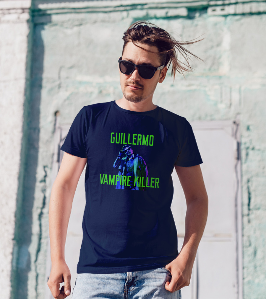 Guillermo Vampire Killer Harvey Guillen Neon Jacket Pose T-Shirt