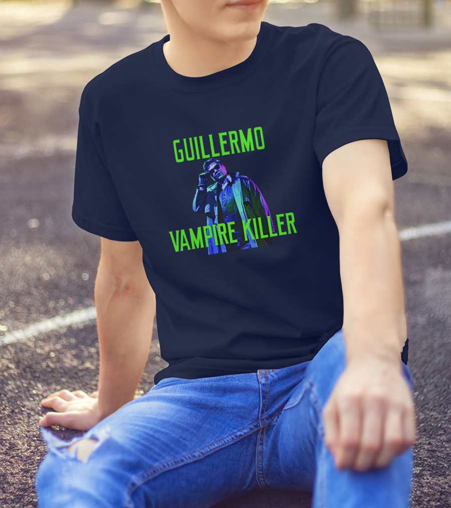 Guillermo Vampire Killer Harvey Guillen Neon Jacket Pose T-Shirt