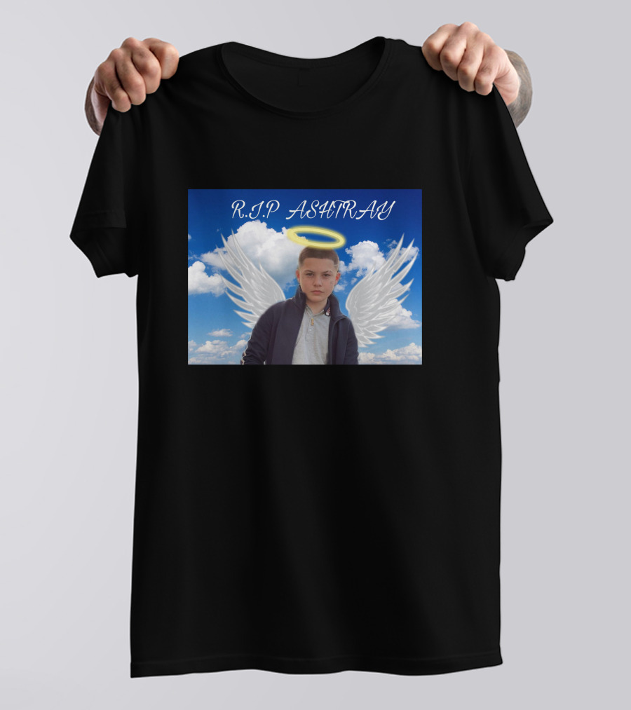 R.I.P. Ashtray Angel Wings Based Savage T-Shirt
