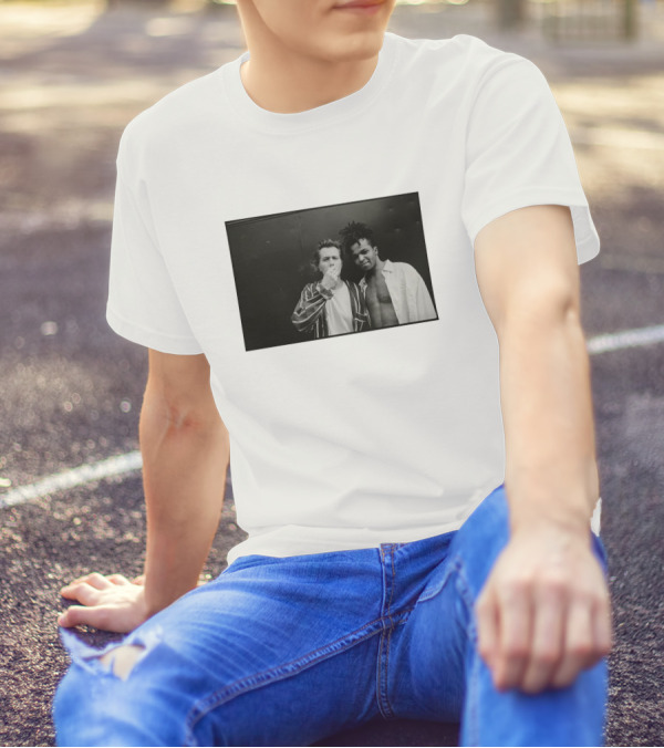 Basquiat Two Gordons 1995 Gotham City Pass The Light Iconic Black And White Photography T-Shirt