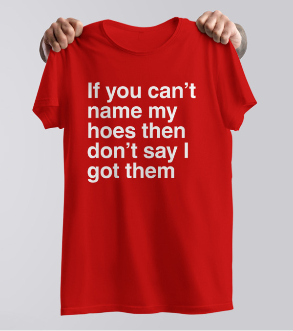 If You Can't Name My Hoes Then Don't Say I Got Them T-Shirt