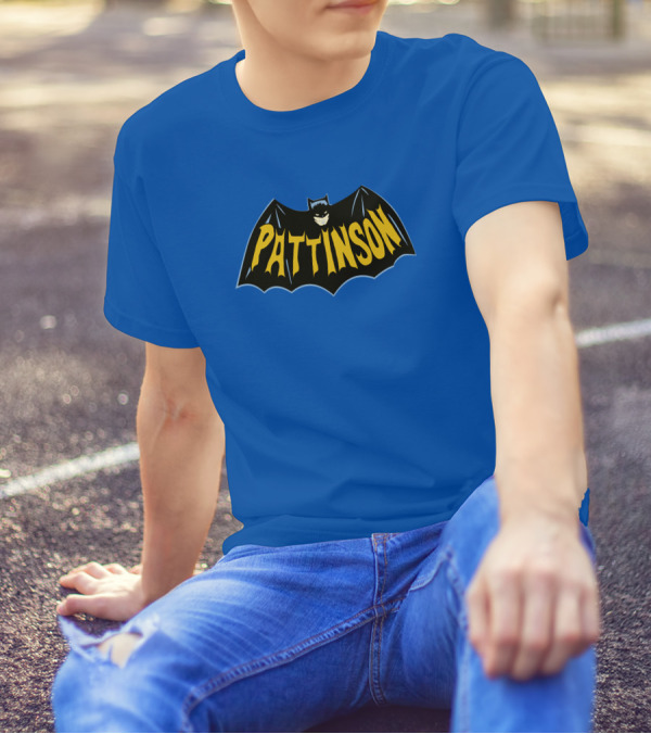Pattinson Bat Logo Monochrome Comic T-Shirt