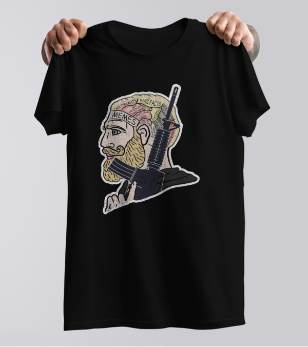 Chad Memes Phrenology Iraqveteran8888 WW2 Facts Variant Guns T-Shirt