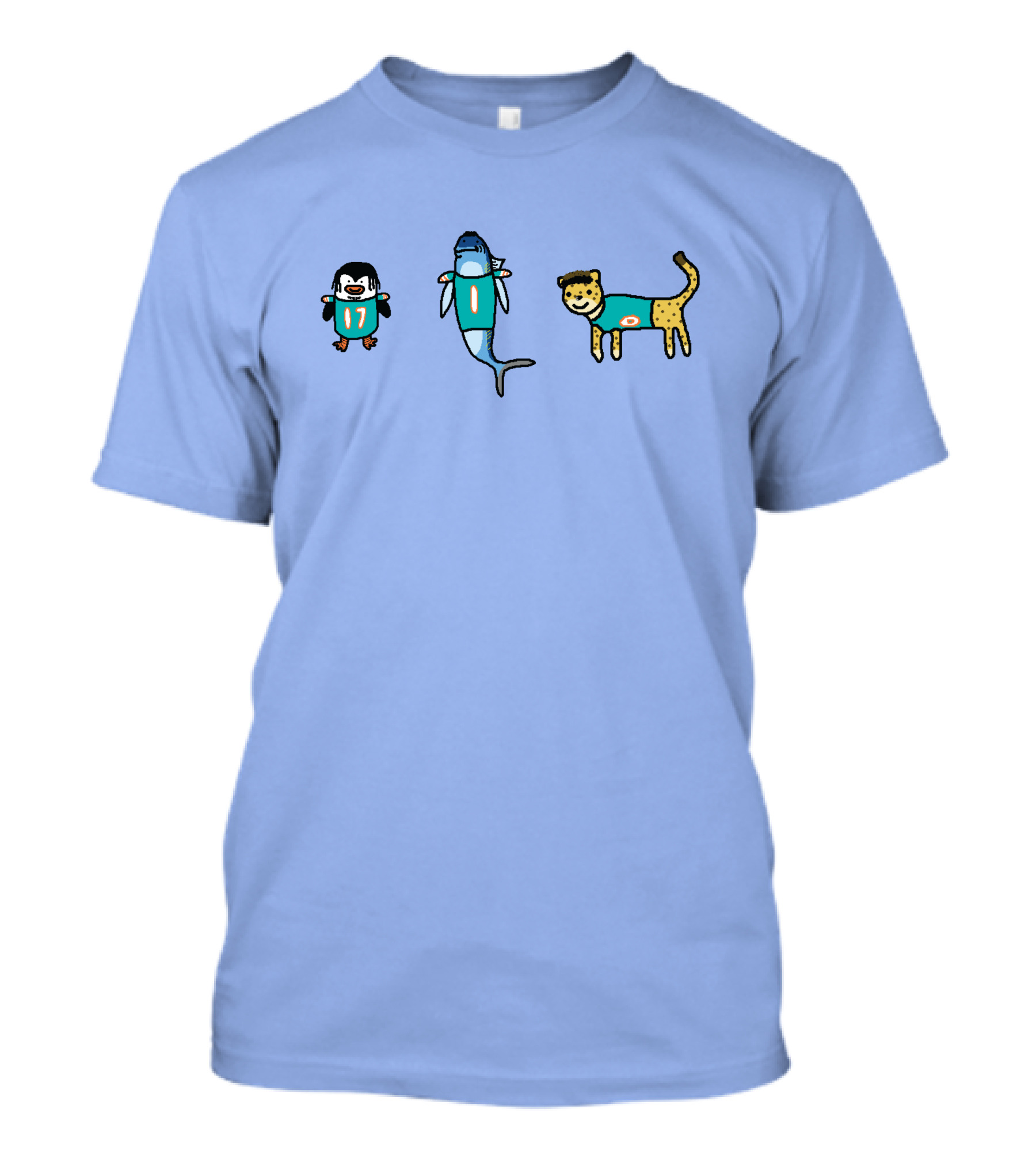 Waddle Tuna Tagovailoa Cheetah Are Stacked Miami Dolphins Nfl Blue Background T-Shirt