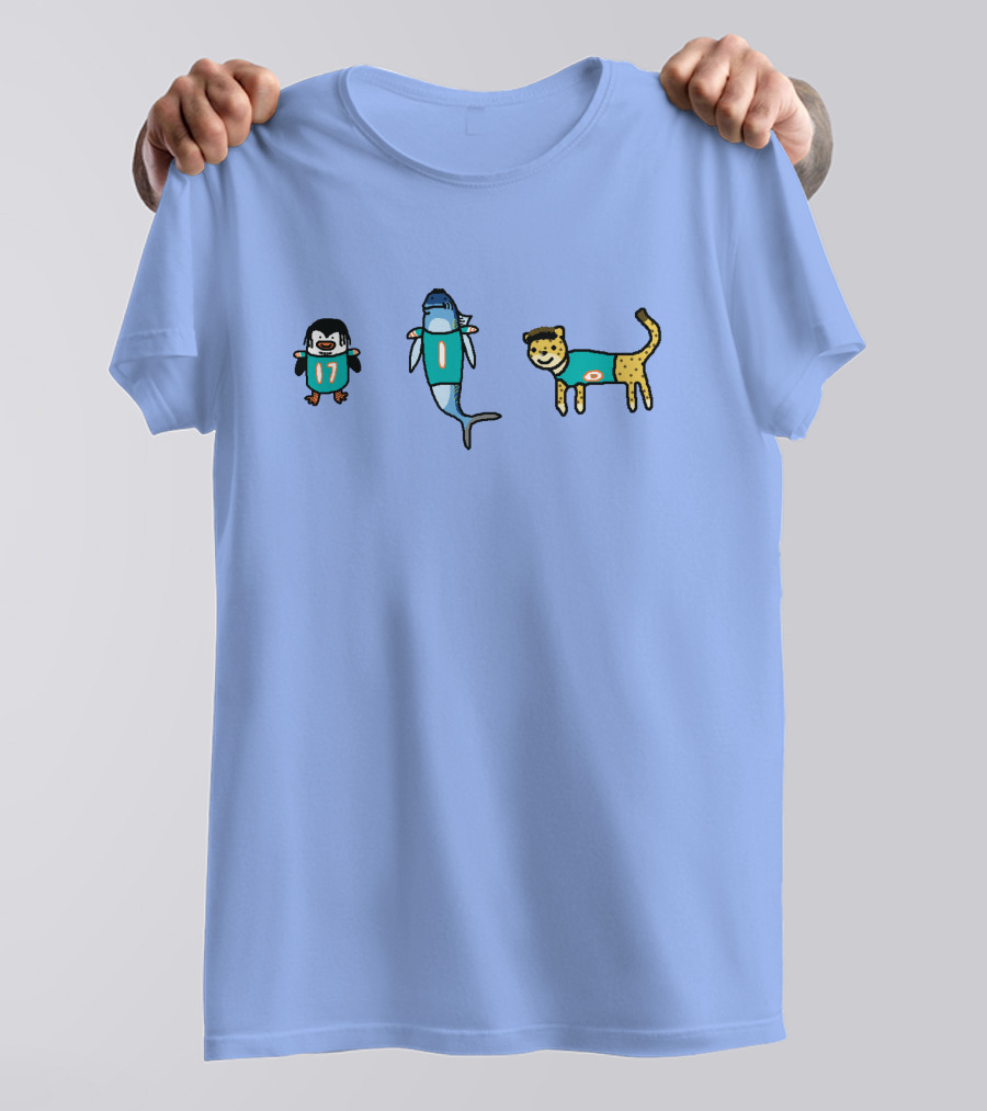 Waddle Tuna Tagovailoa Cheetah Are Stacked Miami Dolphins Nfl Blue Background T-Shirt