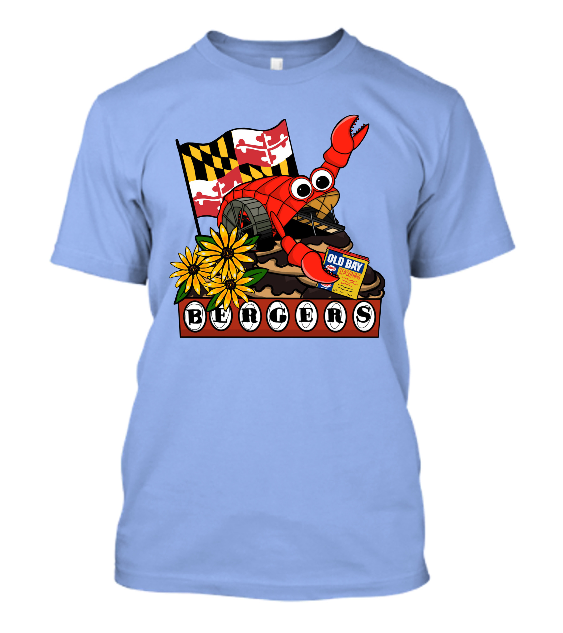 Bergers Old Bay Maryland Flag Mr. Trash Wheel T-Shirt