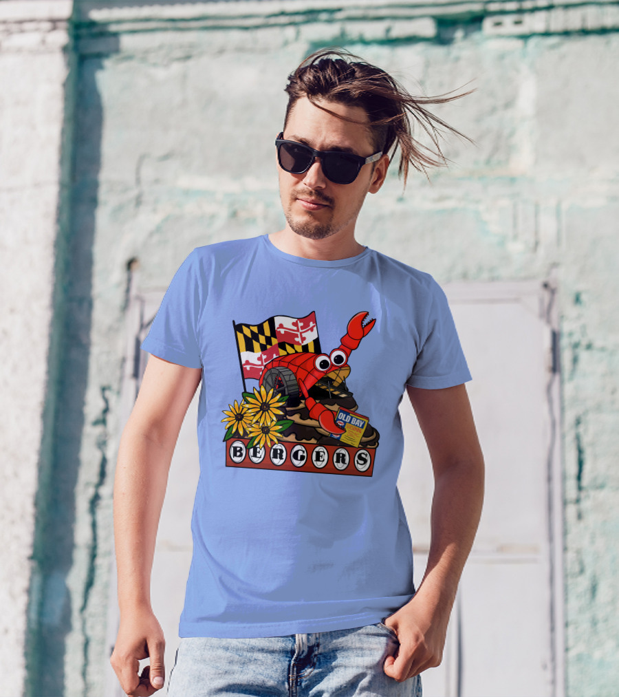 Bergers Old Bay Maryland Flag Mr. Trash Wheel T-Shirt