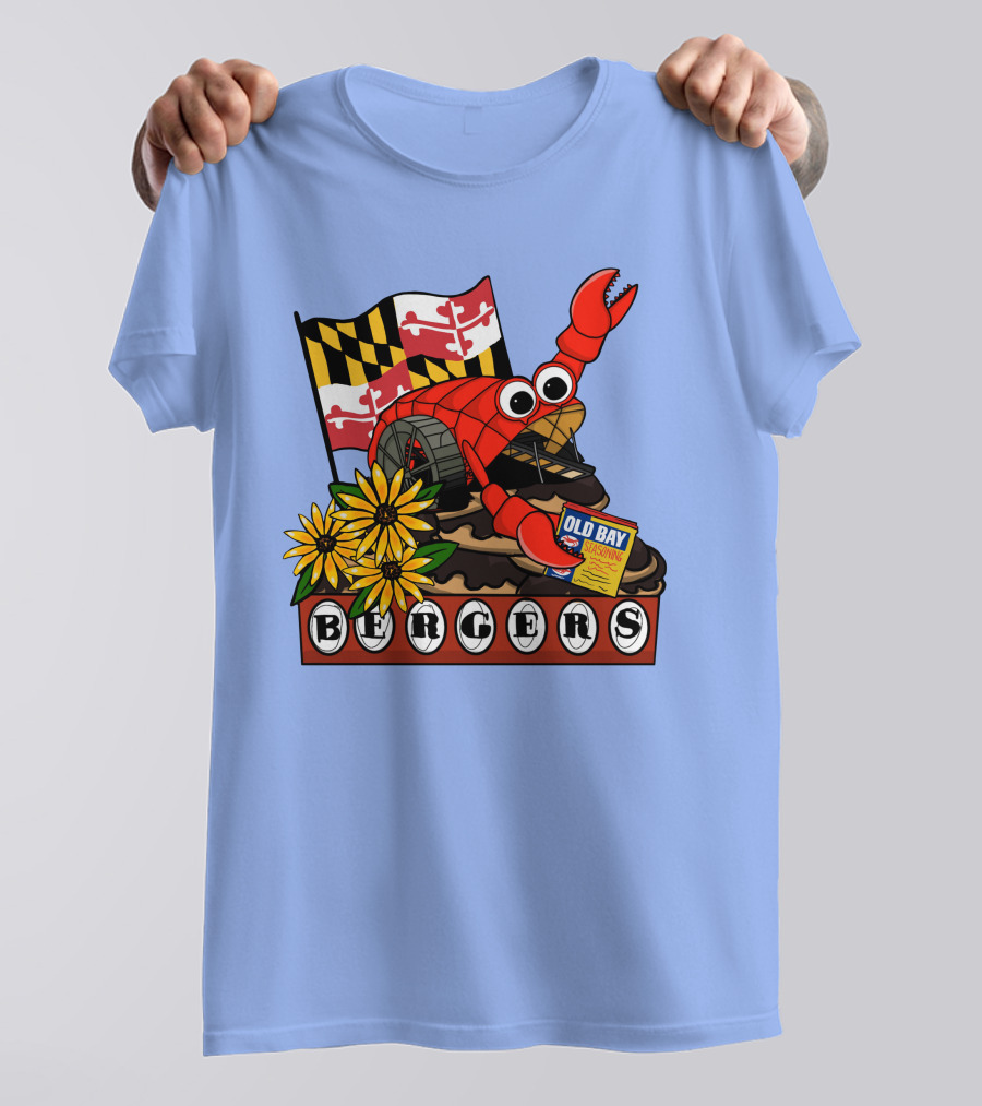 Bergers Old Bay Maryland Flag Mr. Trash Wheel T-Shirt
