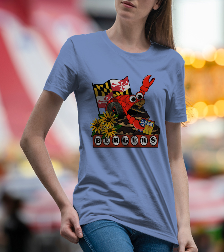 Bergers Old Bay Maryland Flag Mr. Trash Wheel T-Shirt