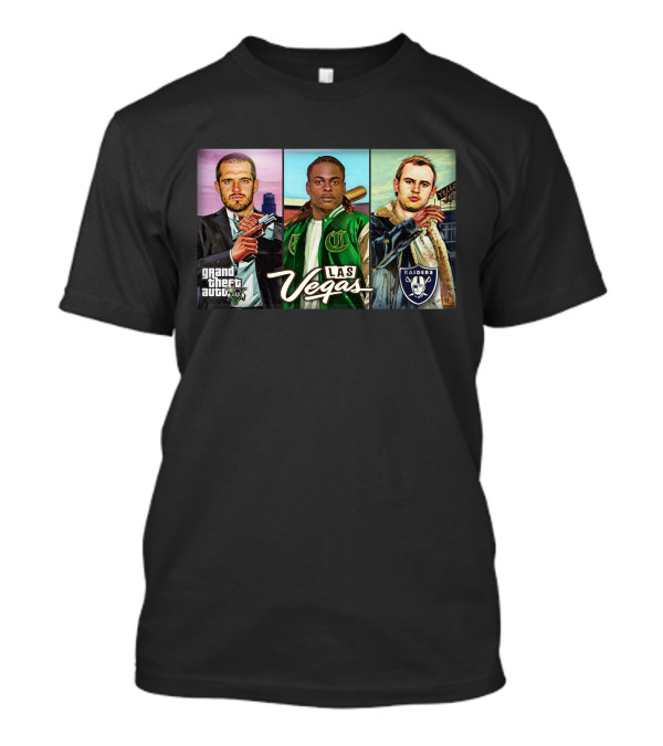 Grand Theft Auto Las Vegas Raiders Mercerart Trio With Video Game T-Shirt
