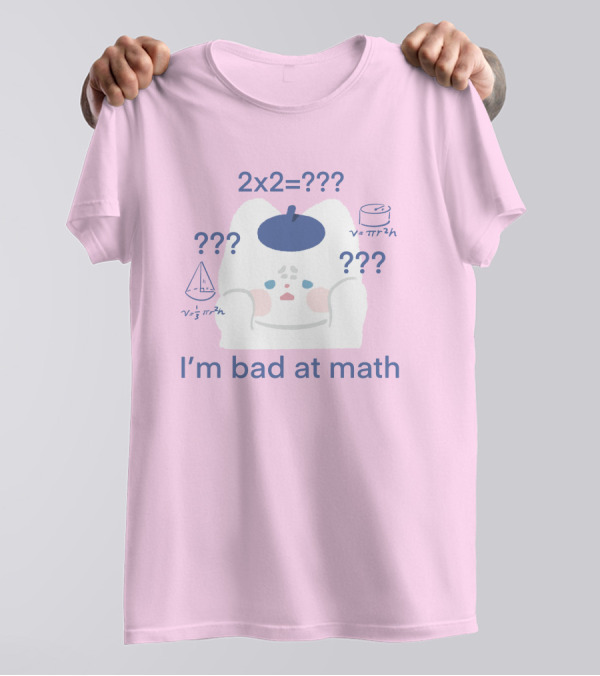 Maobabie Merch I'm Bad At Math Jennie Cat Confused By Math Equations T-Shirt