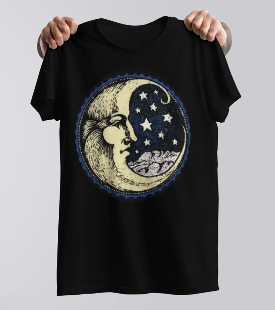 Vintage Celestial MoonMan With Stars And Face T-Shirt