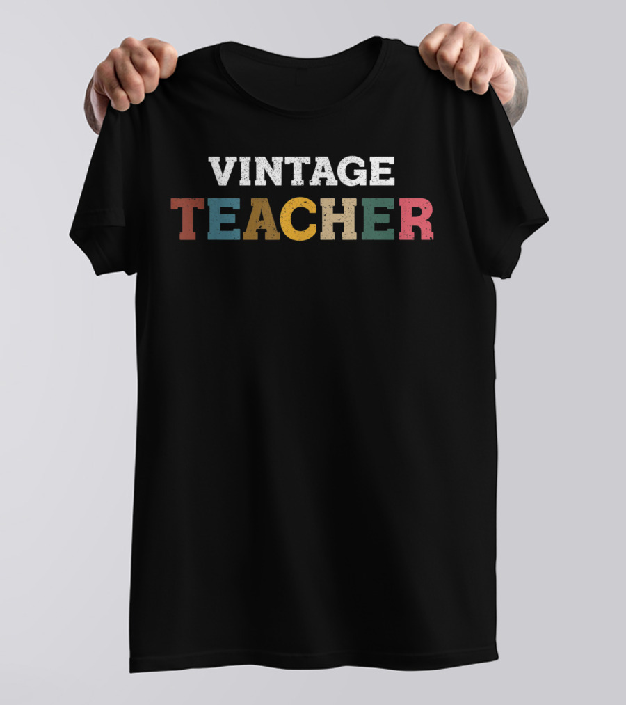 Vintage Teacher Colorful Back To School T-Shirt