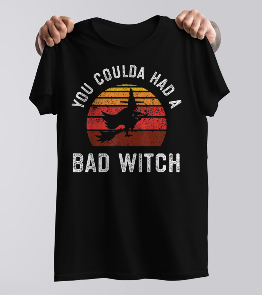 You Coulda Had A Bad Witch Vintage Sunset Halloween Wizardry T-Shirt