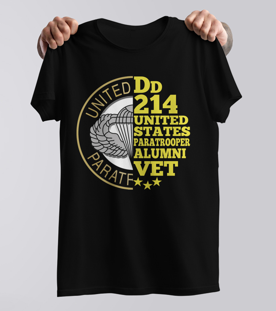 Dd 214 United States Paratrooper Alumni Vet Stars T-Shirt