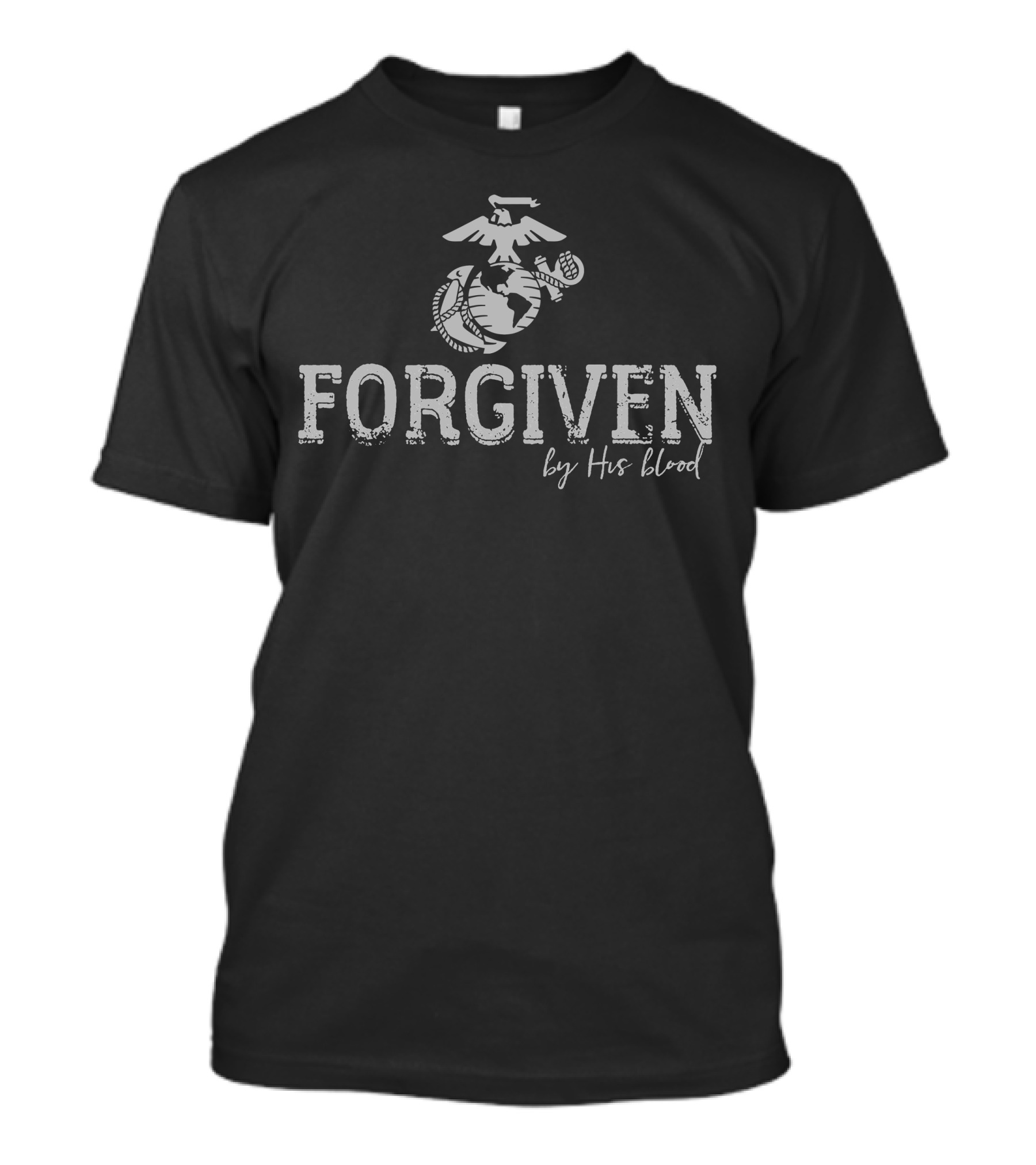 Forgiven By His Blood Marine Corps Emblem Recognition T-Shirt