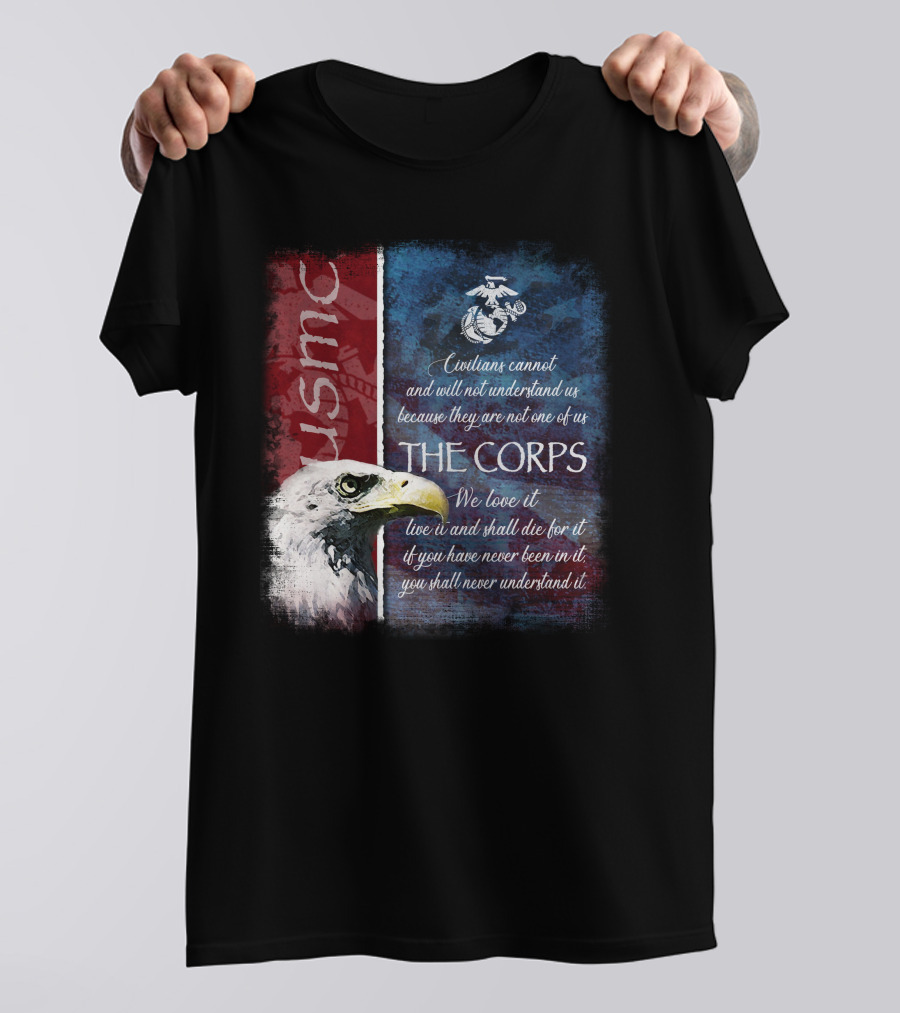 Usmc Marines The Corps Eagle Quote Semper Fidelis T-Shirt