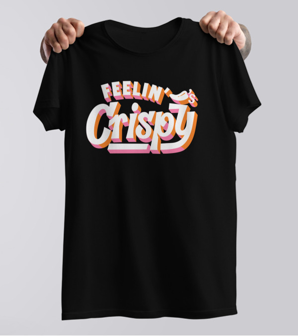 Feelin's Crispy Vibrant 3D Text Logo Beer Bar T-Shirt