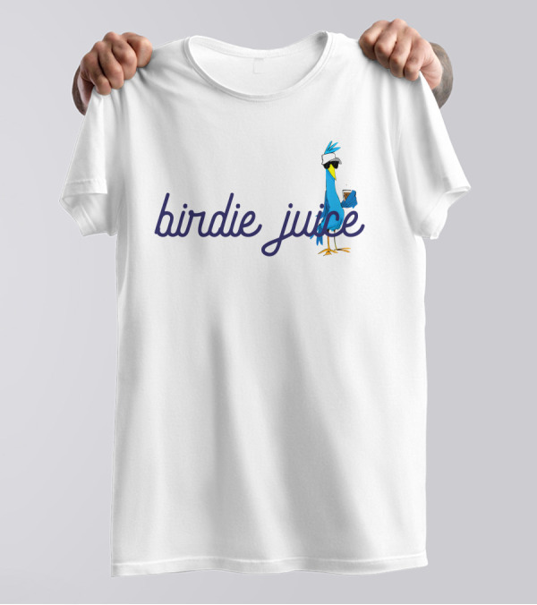 Colt Knost Birdie Juice Script Golf Bird Character T-Shirt