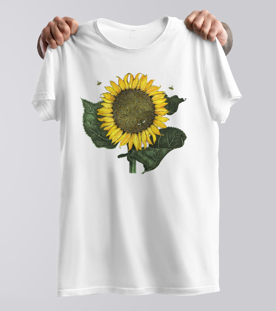 Sunflower Bees Natural Liberty Merch Ukrainian Russian War T-Shirt