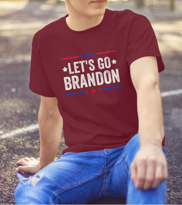 Manny Machado Let's Go Brandon Stars Stripes Red Blue White T-Shirt