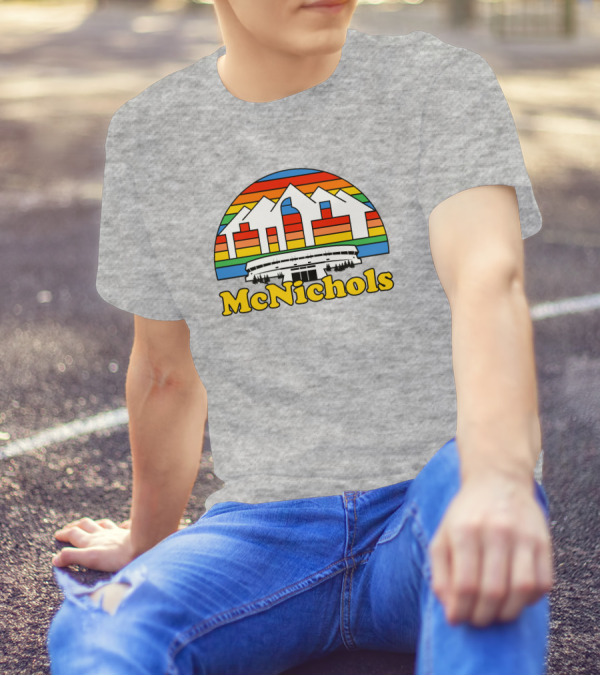 McNichols Sports Arena Retro Mountain Rainbow T-Shirt