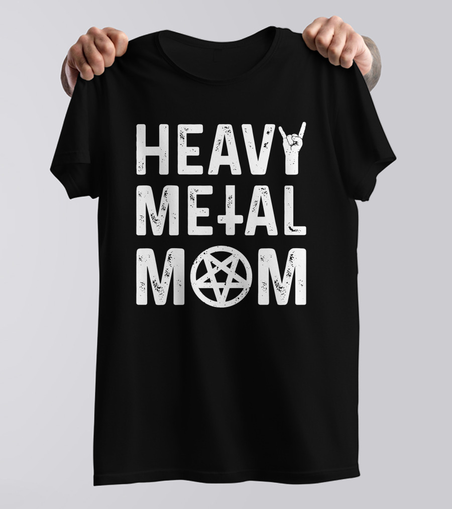 Teedep Store Cassandra L. Thompson Heavy Metal Mom Rock Sign Pentagram T-Shirt