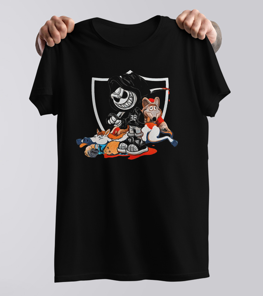 DC4L Custom Tee's Battle For The Division Raiders Wolf Horse Rivalry T-Shirt