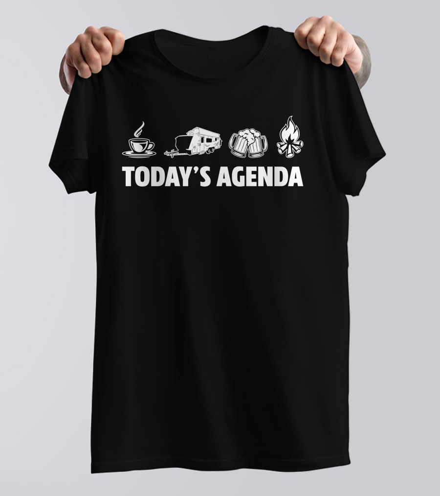Today's Agenda Coffee Jayco Expanda 18.58-2 Beer Campfire T-Shirt