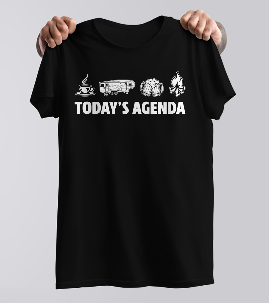 Today's Agenda Coffee Keystone Cougar 24RDS Beer Campfire T-Shirt